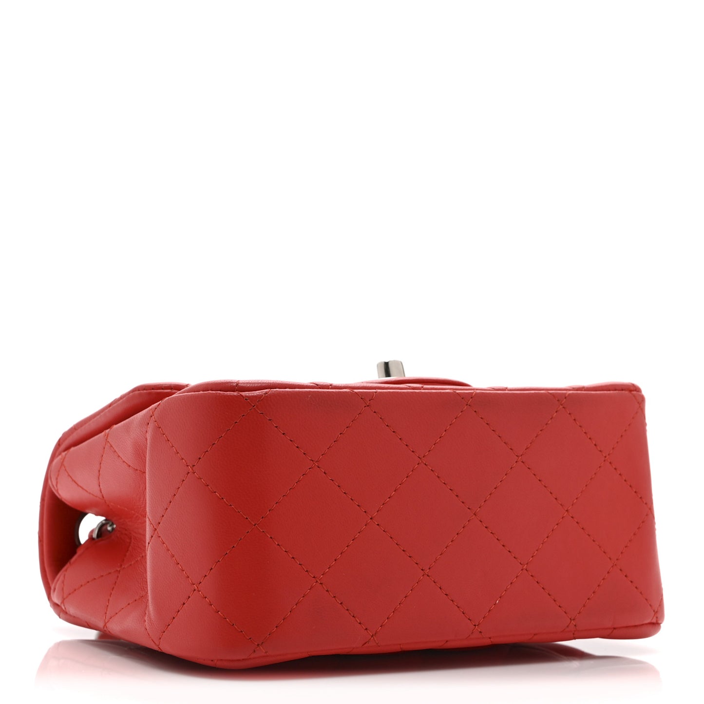 Lambskin Quilted Mini Square Flap Red
