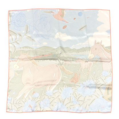 Hermes Vintage Silk Ivresse Au Vent Scarf 70 Bleu Pale Vert Amande 1 of 4
