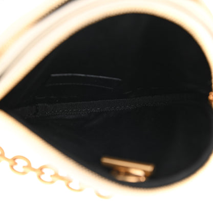 Saint Laurent Lambskin Quilted Round Le Maillon Round Tassel Chain Crossbody Bag Crema Soft 5 of 9
