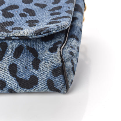 Dolce & Gabbana Denim Leopard Print Miss Martini Shoulder Bag Blue 11 of 14