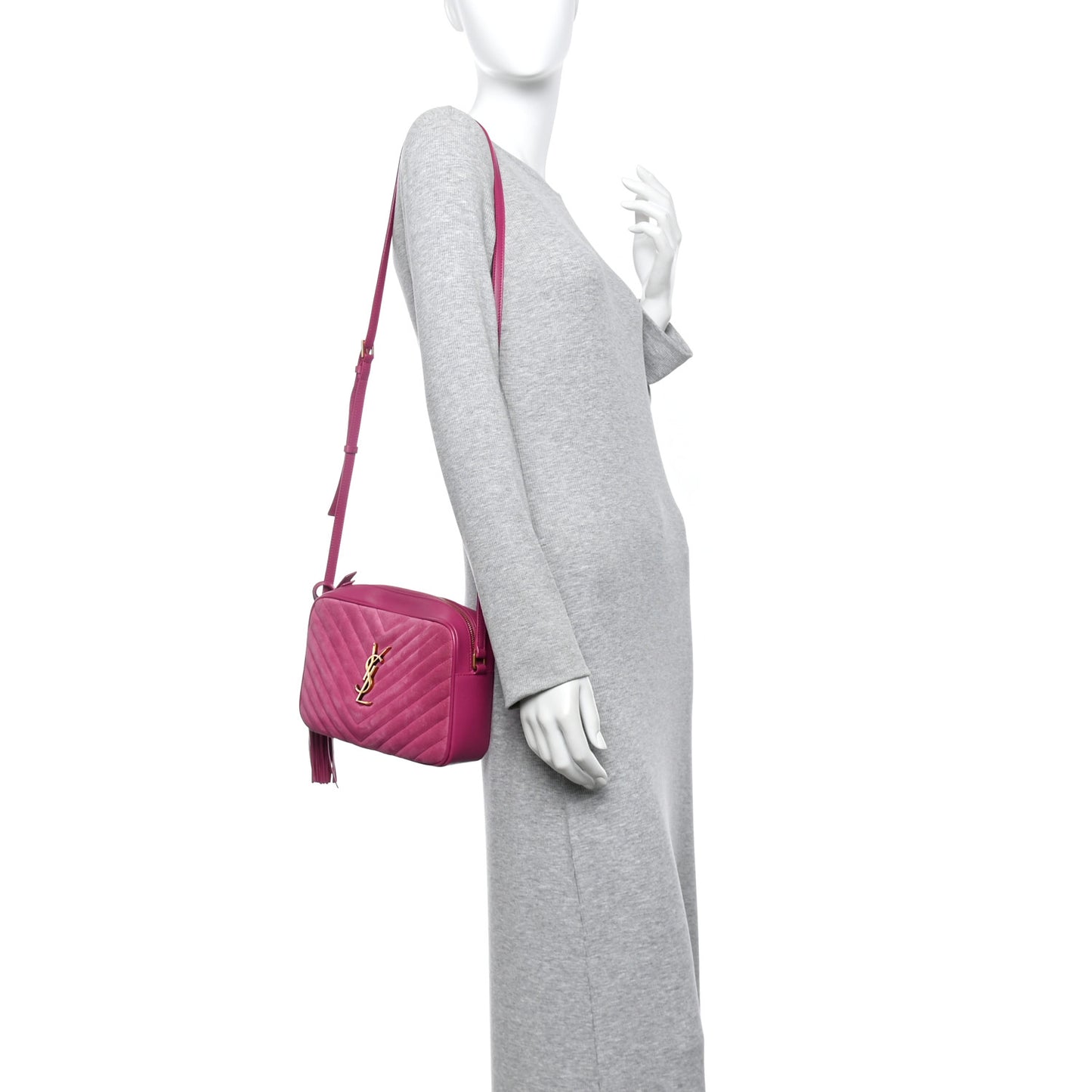 Suede Matelasse Monogram Lou Camera Bag Rose