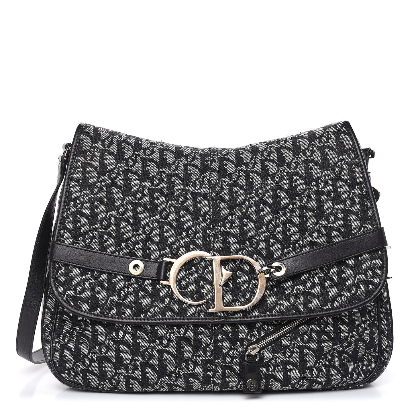 Monogram Flap Messenger Navy Blue