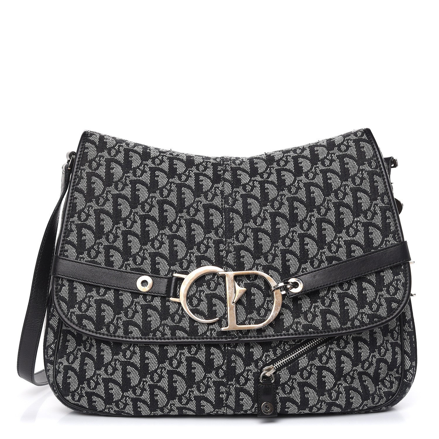 Christian Dior Monogram Flap Messenger Navy Blue 1 of 12