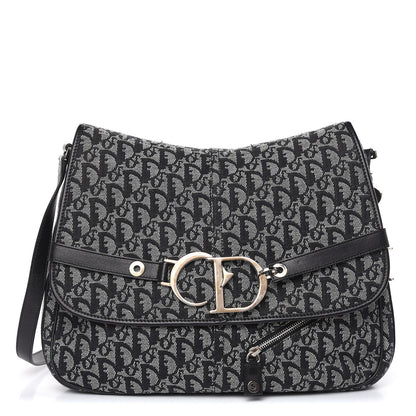 Christian Dior Monogram Flap Messenger Navy Blue 1 of 12
