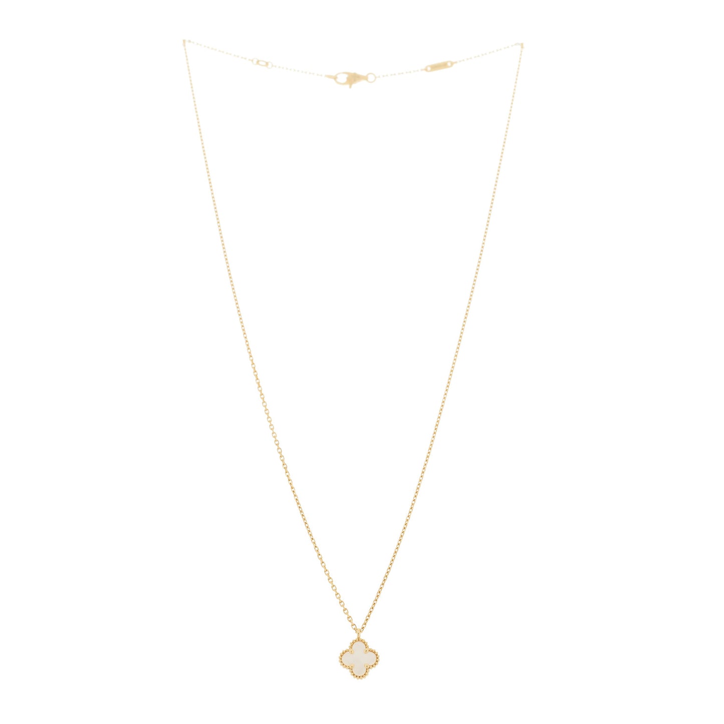 18K Yellow Gold Mother of Pearl Sweet Alhambra Pendant Necklace
