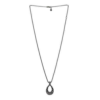 David Yurman Darkened Sterling Silver Diamond Midnight Melange Teardrop Pendant Necklace 2 of 3