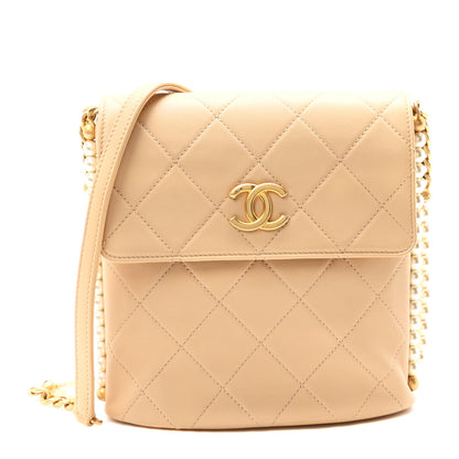 Chanel Calfskin Quilted Pearl Small Hobo Bag Beige 1 of 10