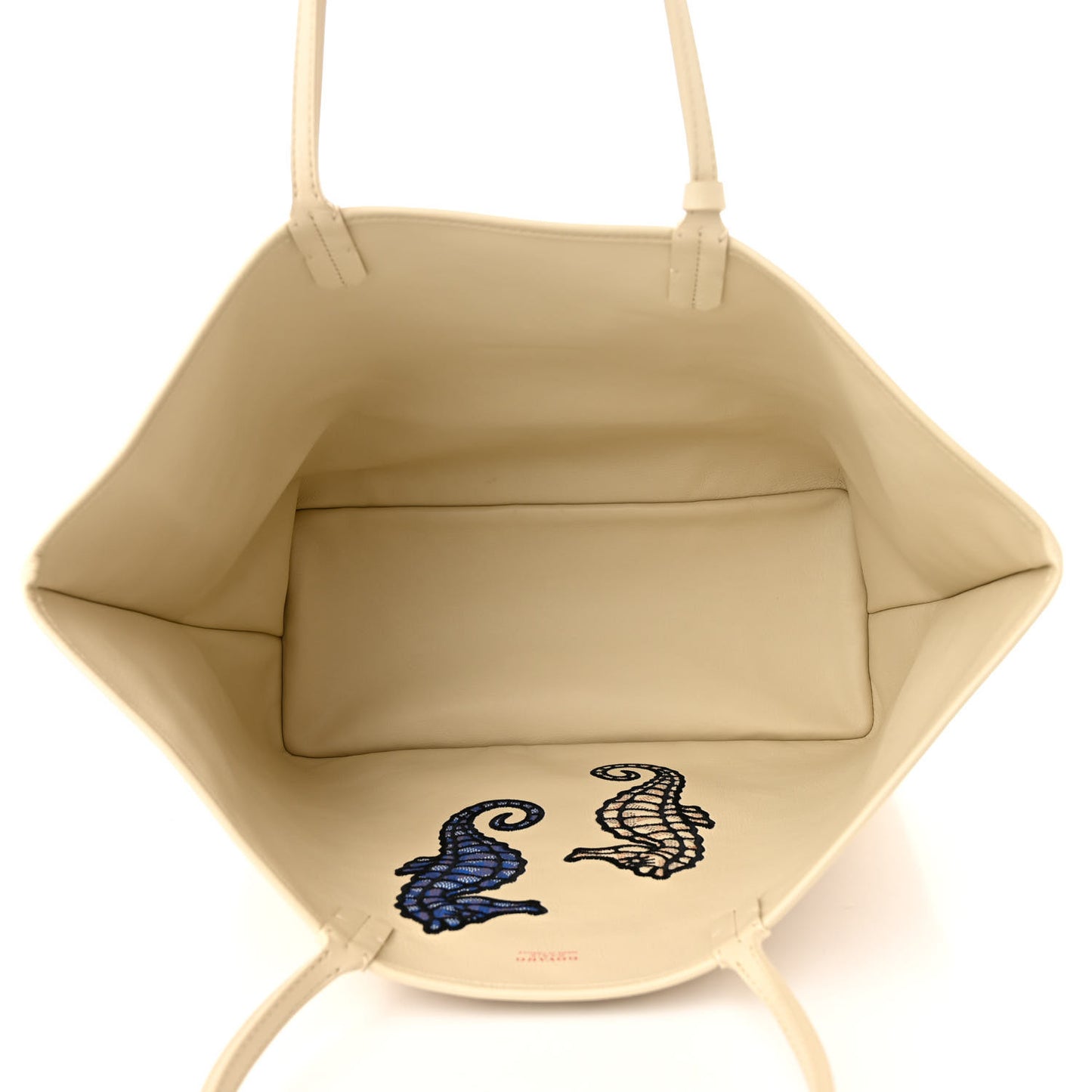 Goyardine Embroidered Seahorse Reversible Anjou PM Sand