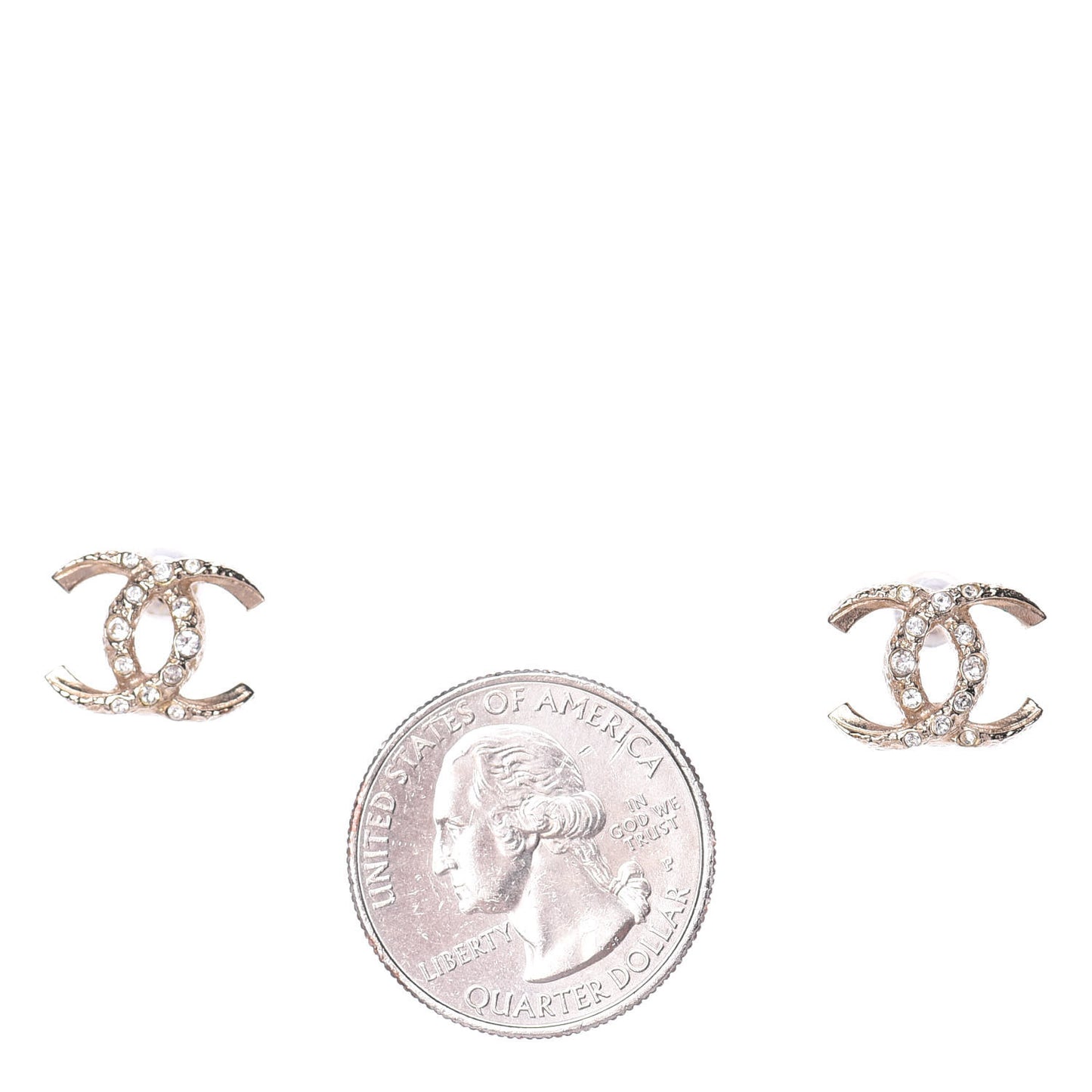 Crystal CC Earrings Gold