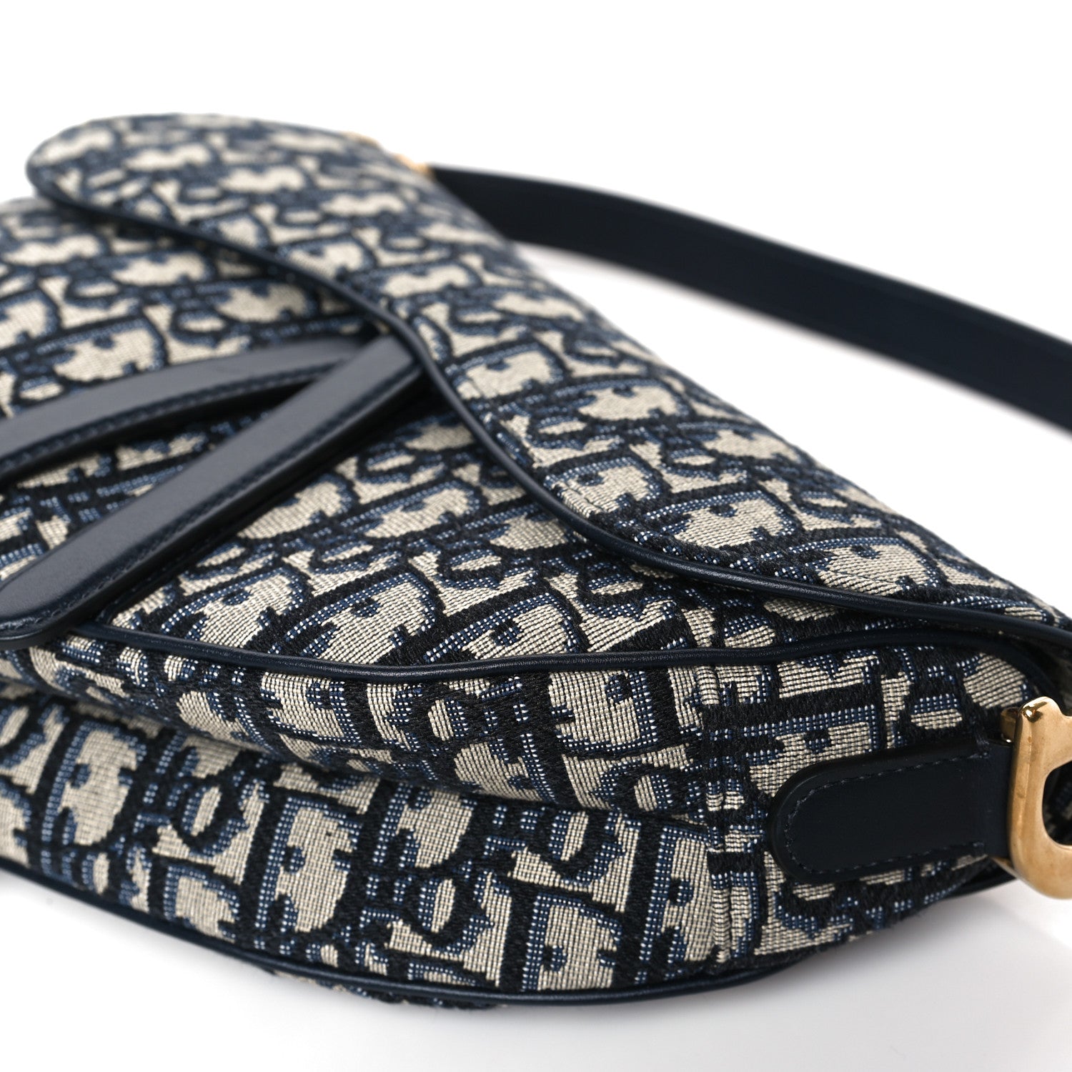 Christian Dior Oblique Saddle Bag Blue 9 of 10