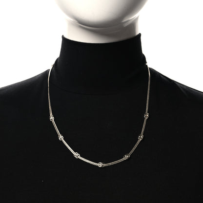 Chanel Metal CC Short Chain Necklace Silver 2 of 5