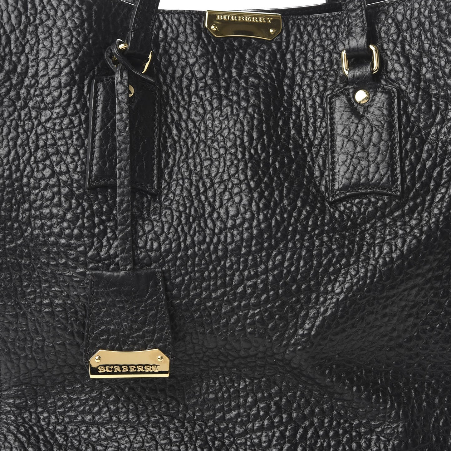 Signature Grain Medium Woodbury Tote Black