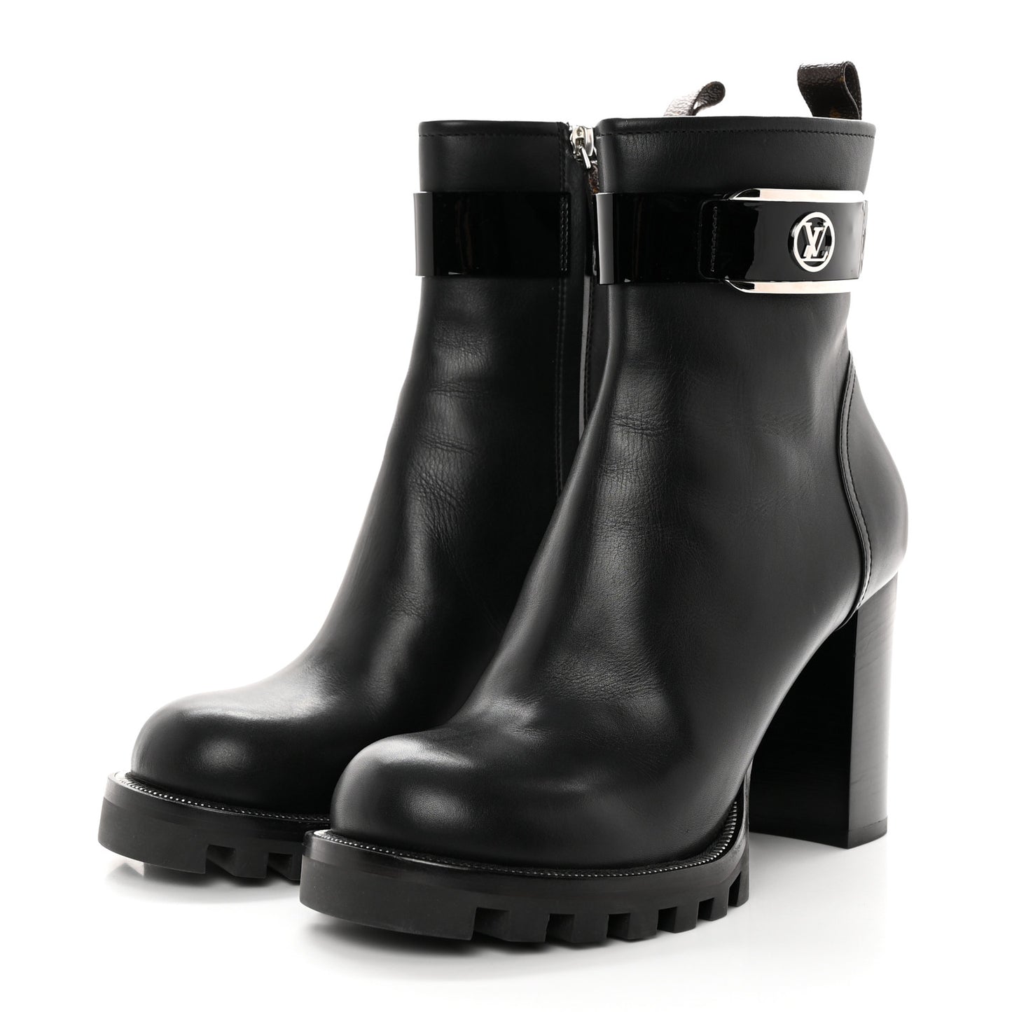 Calfskin Star Trail Ankle Boots 41 Black