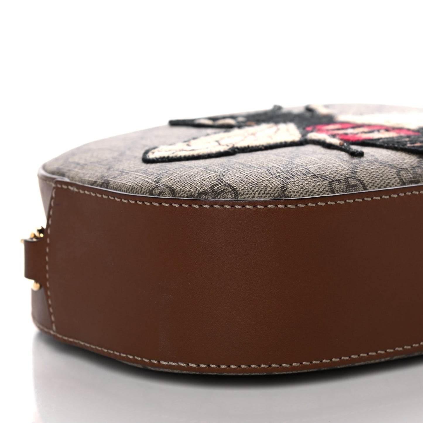 GG Supreme Monogram Bee Embroidered Mini Chain Shoulder Bag Beige Tuscany