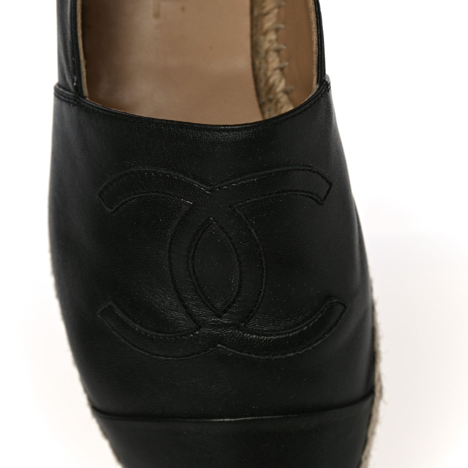 Chanel Lambskin CC Espadrilles 37 Black 16 of 19