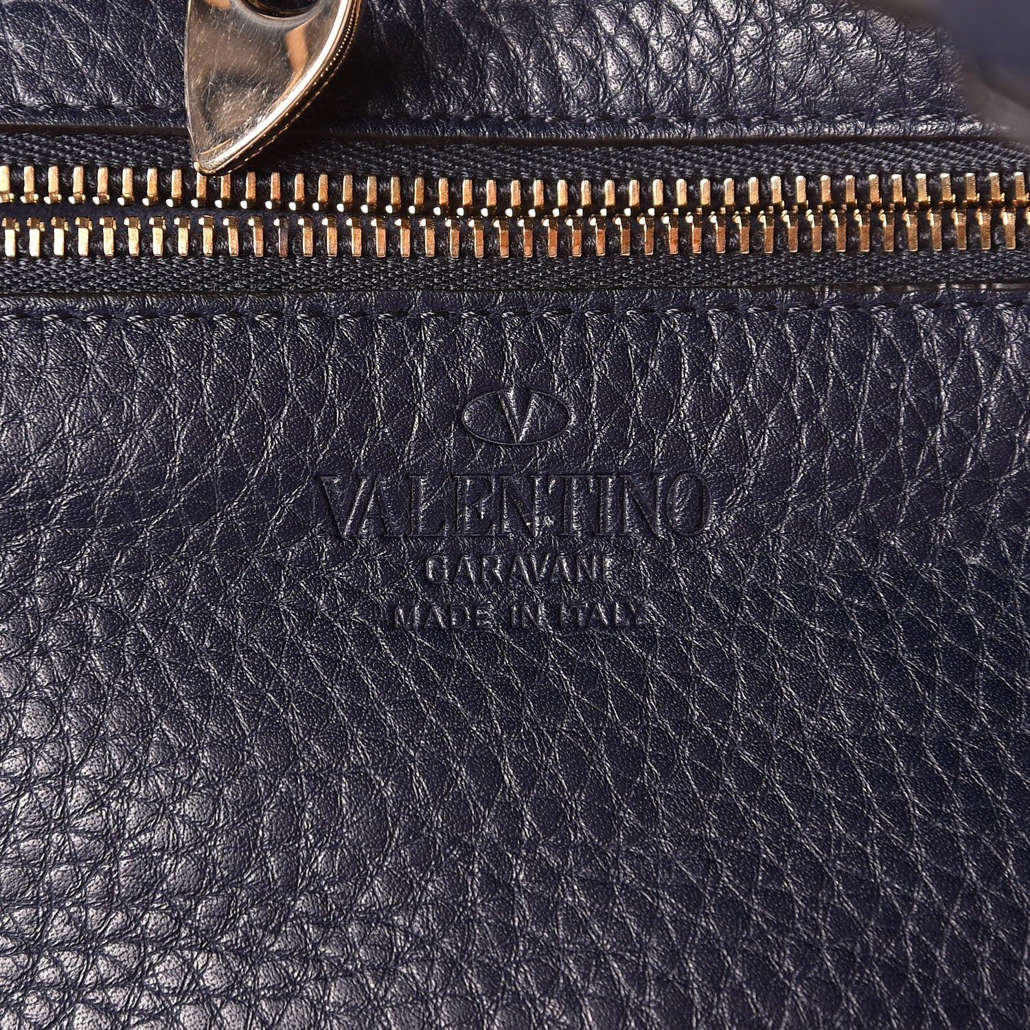Valentino Garavani Pebbled Calfskin Medium Rockstud Tote Marine 6 of 7