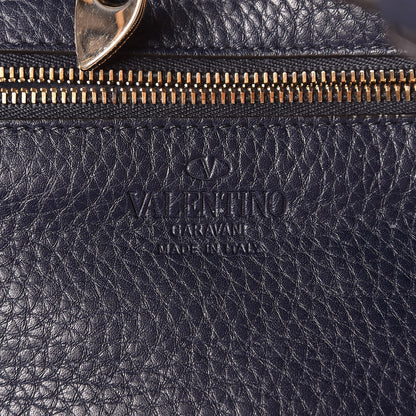 Valentino Garavani Pebbled Calfskin Medium Rockstud Tote Marine 6 of 7