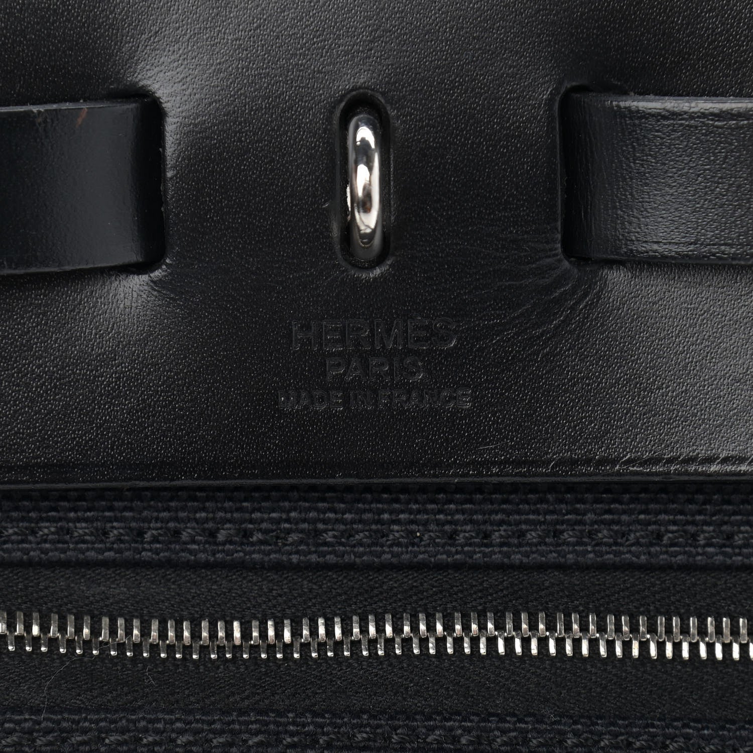 Hermes Military Toile Vache Hunter Herbag Zip PM 31 Black 7 of 11
