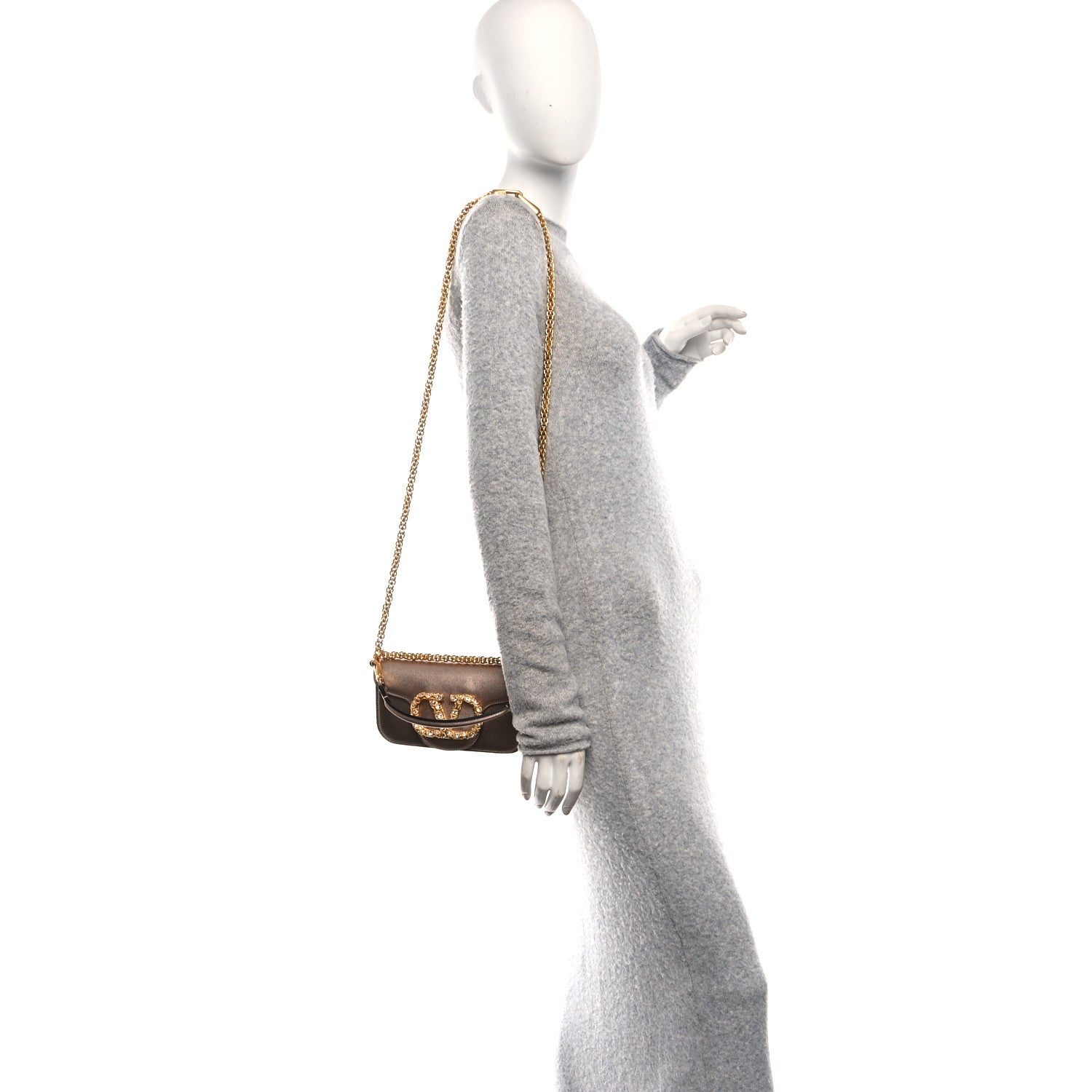 Valentino Garavani Laminated Calfskin Jewels Vlogo Small Loco Shoulder Bag Rose Cannelle 2 of 10