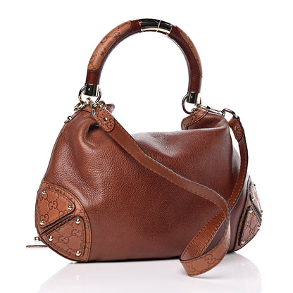 Gucci Calfskin Medium Indy Top Handle Bag Brown 3 of 9