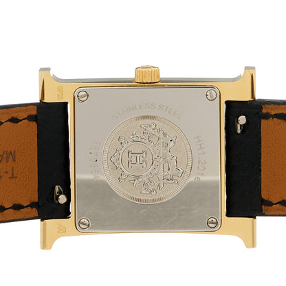 Hermes Stainless Steel Epsom 21mm Heure H Hour Quartz Watch Noir 3 of 4