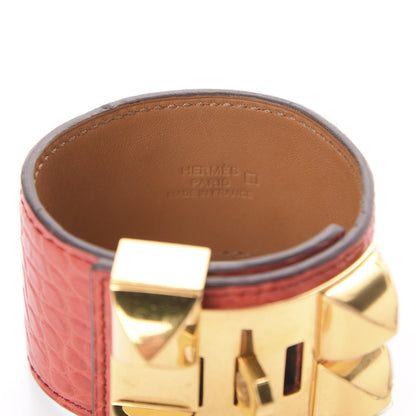 Hermes Matte Alligator Collier De Chien CDC Bracelet S Geranium 3 of 3