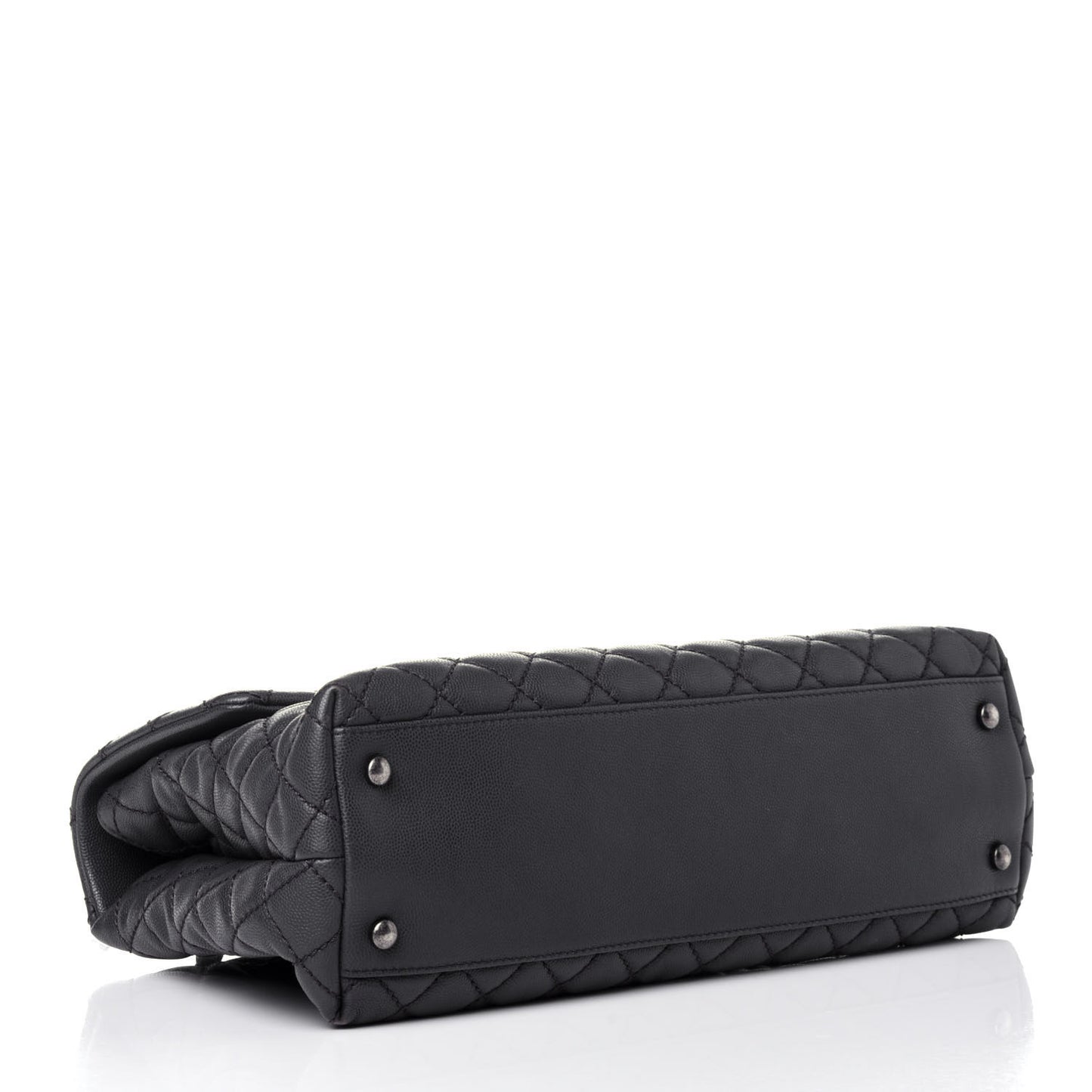 Caviar Lizard Quilted Medium Coco Handle Flap Grey