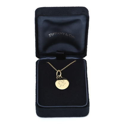 Tiffany 18K Yellow Gold Letter A Round Tag Pendant Necklace 7 of 7