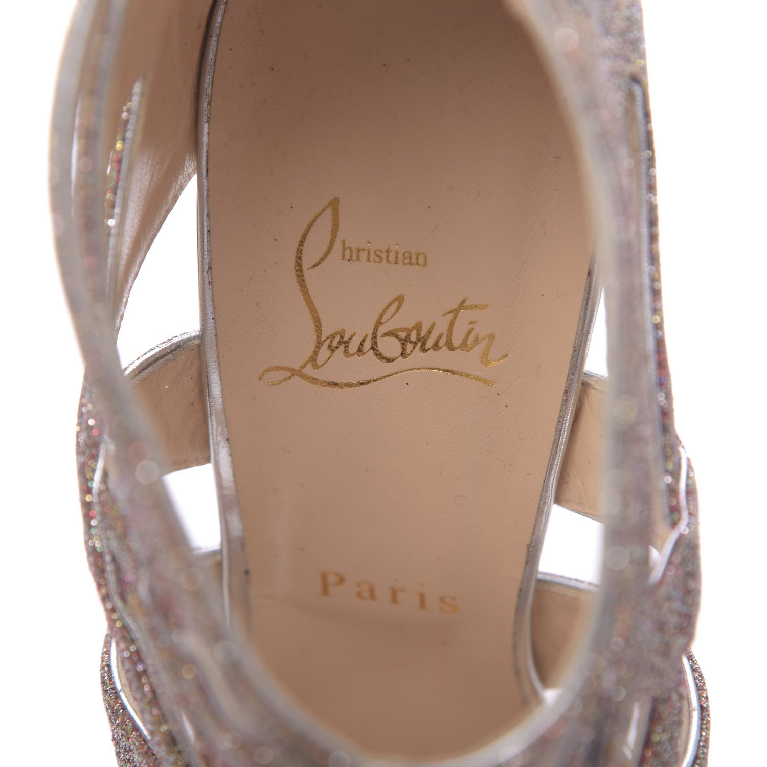 Christian Louboutin Glitter Mini Specchio Balota 150 Platform Sandals 39 Multi Silver 6 of 10