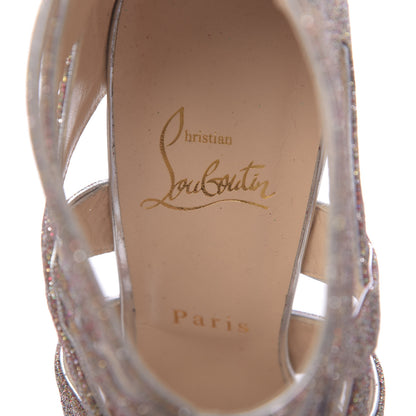 Christian Louboutin Glitter Mini Specchio Balota 150 Platform Sandals 39 Multi Silver 6 of 10