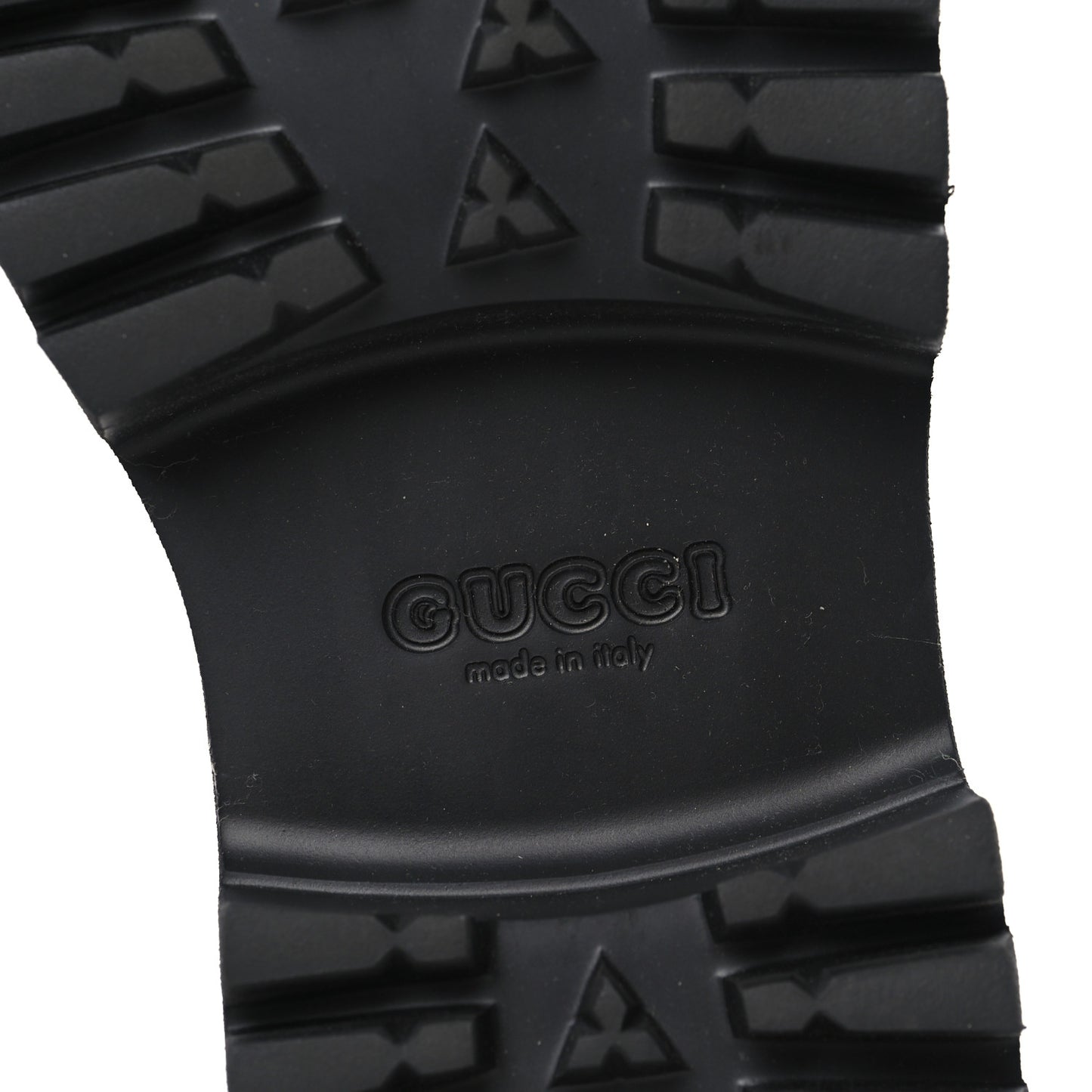 Rubber GG Monogram Perforated Elea Platform 55mm Lug Sole Sandals 41 Black
