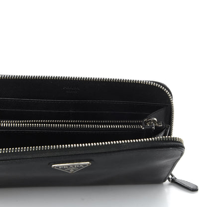 Prada Saffiano Zip Around Wallet Black 5 of 8