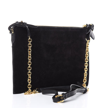 Burberry Suede Bow Buckle Crossbody Bag Black 2 of 9