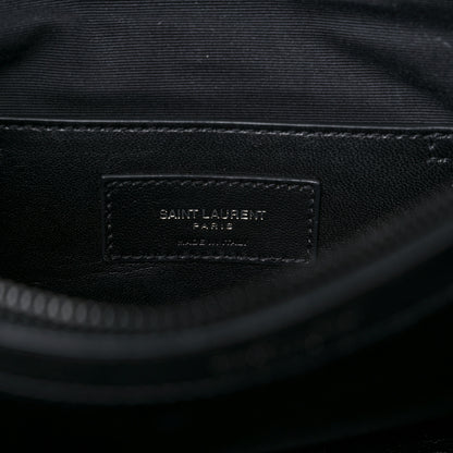 Saint Laurent Sheepskin Matelasse Chevron Monogram Monochrome Large College Satchel Black 7 of 13