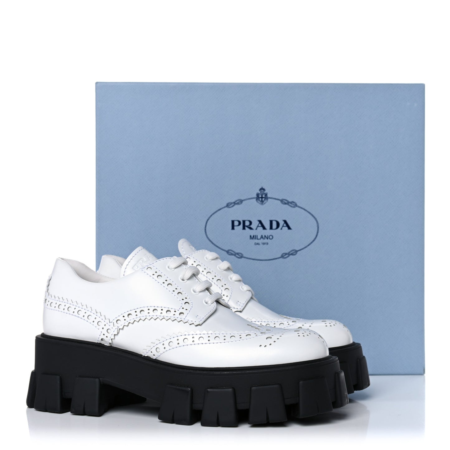 Spazzolato Rois Brogue Monolith 55mm Derby Loafers 37.5 White