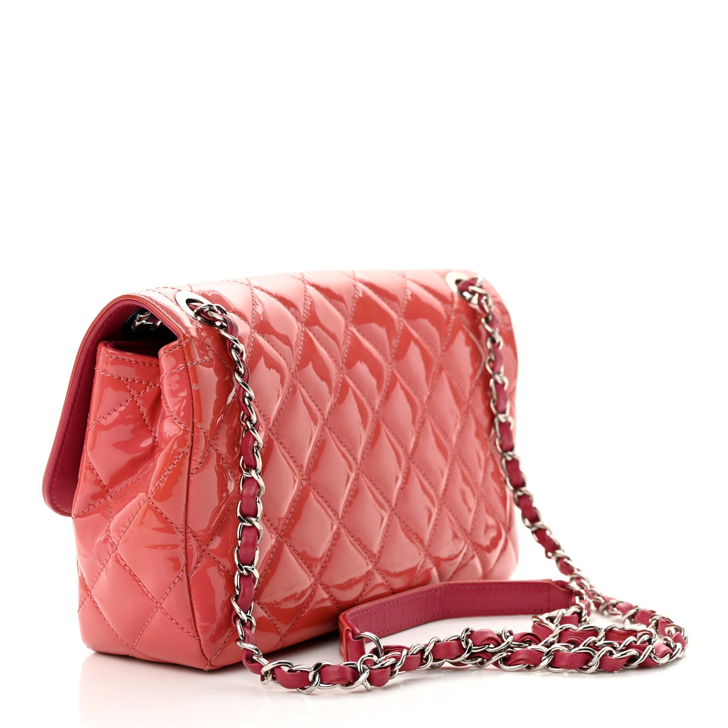 Chanel Patent Quilted Large Coco Shine Flap Pink 3 of 14