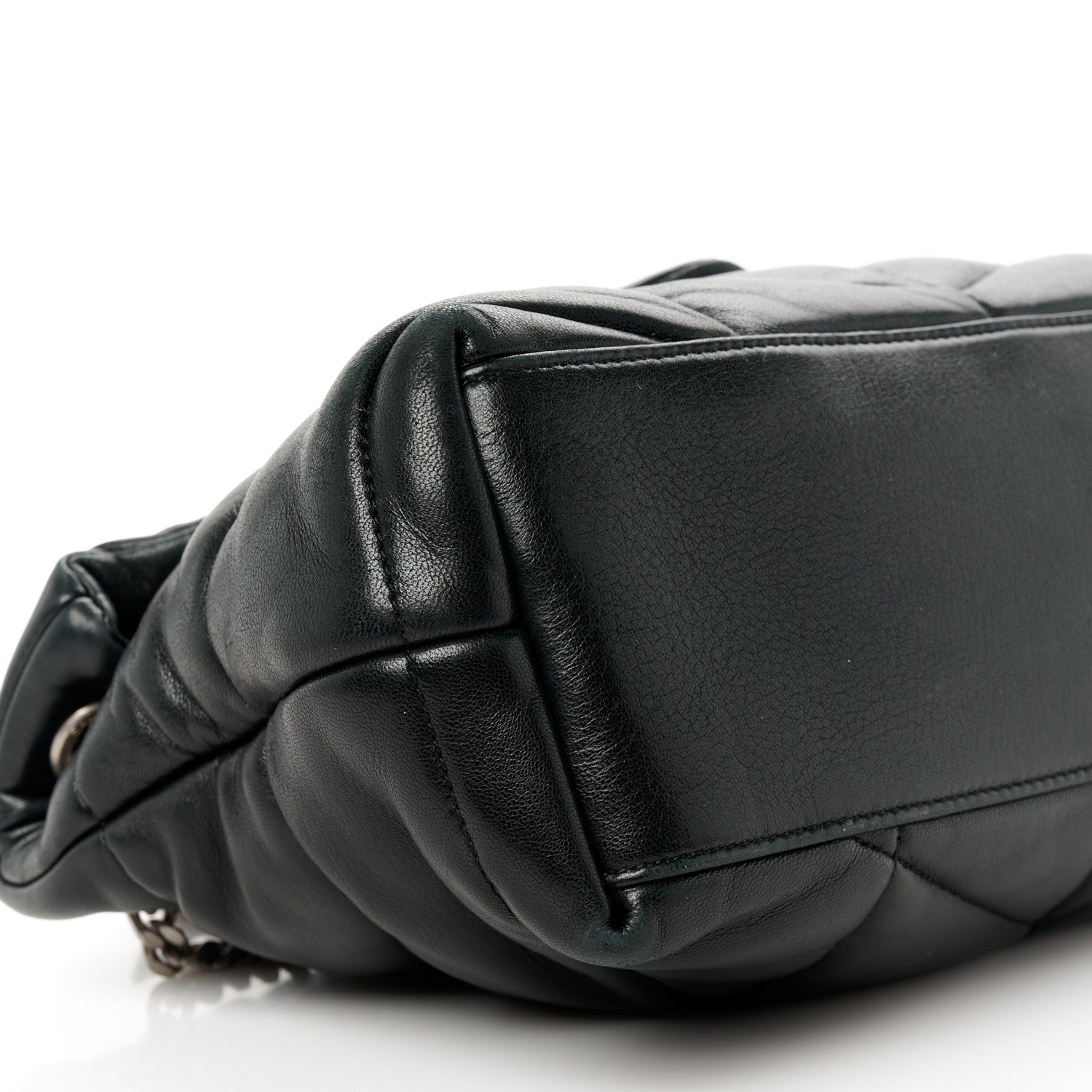 Saint Laurent Lambskin Quilted Small Loulou Puffer Monogram Chain Satchel Black 10 of 11