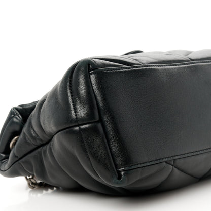 Saint Laurent Lambskin Quilted Small Loulou Puffer Monogram Chain Satchel Black 10 of 11