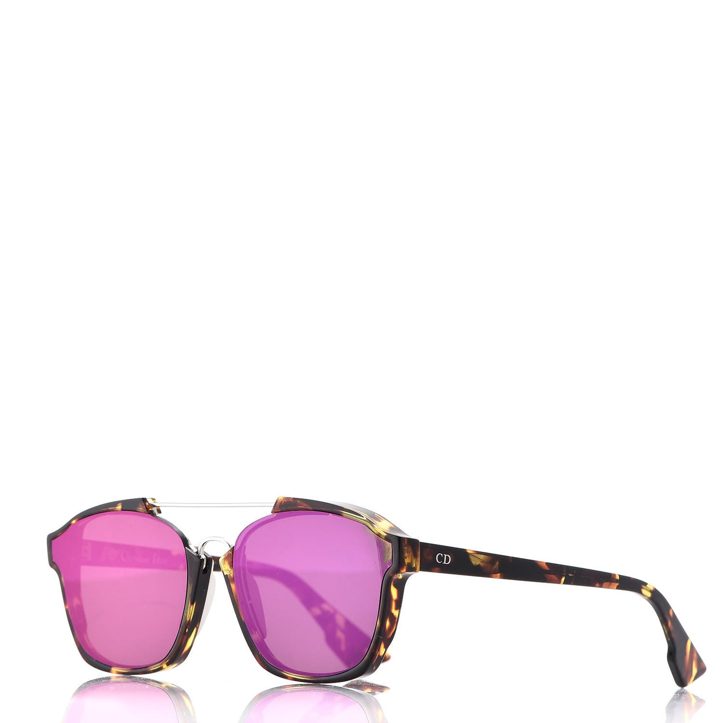 Square Mirrored Abstract Sunglasses Spotted Havana Purple