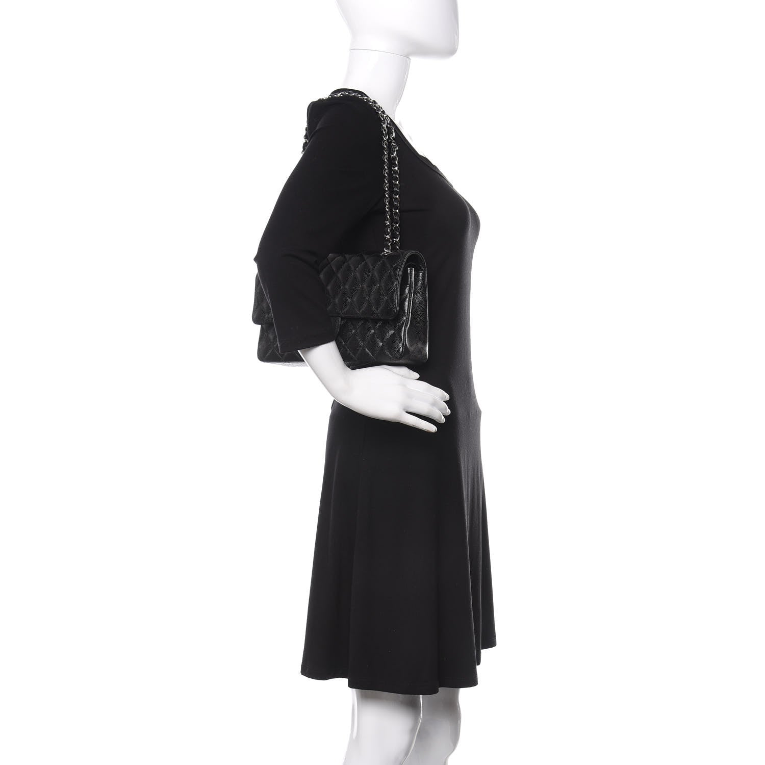 Chanel Caviar Quilted Medium Double Flap Black 2 of 10