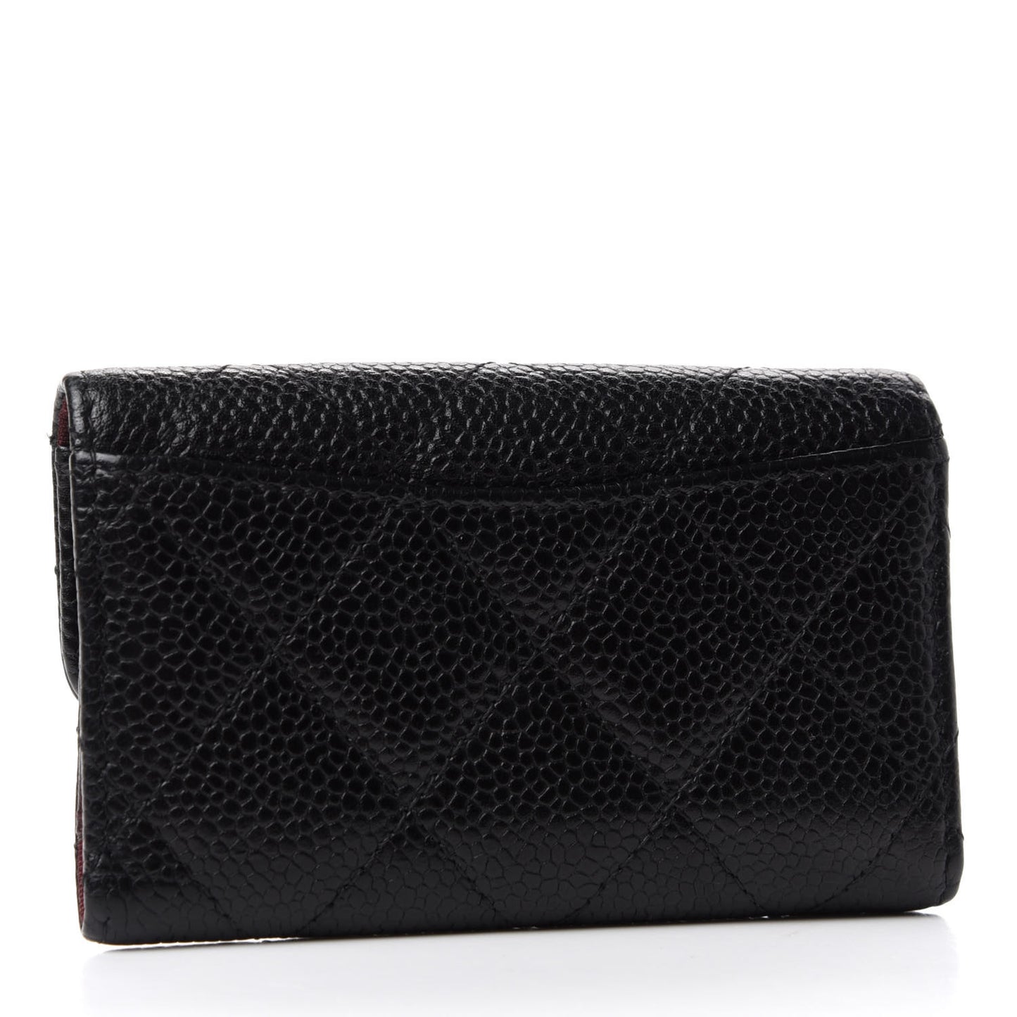 Caviar Quilted 6 Key Holder Black