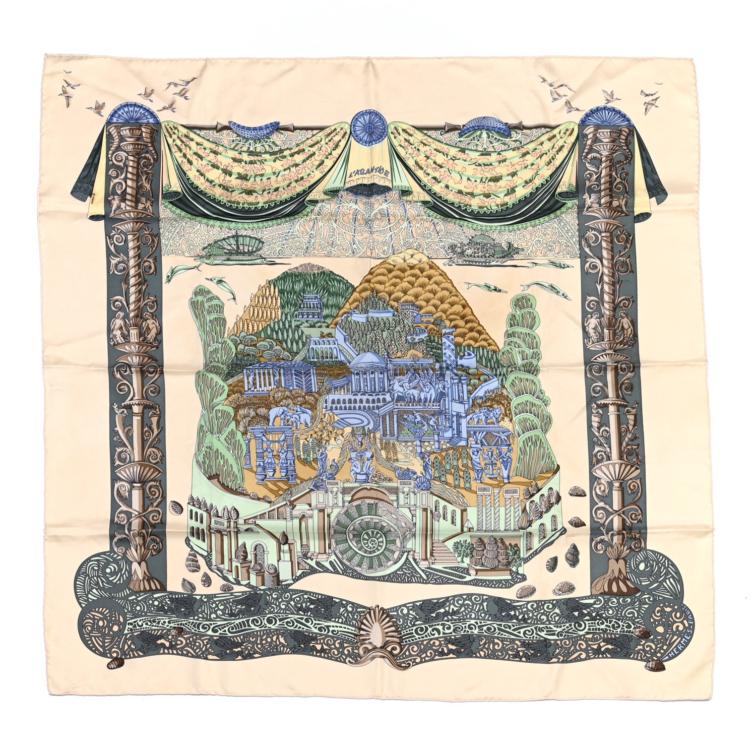 Hermes Silk L'Atlantide Scarf 90 1 of 5
