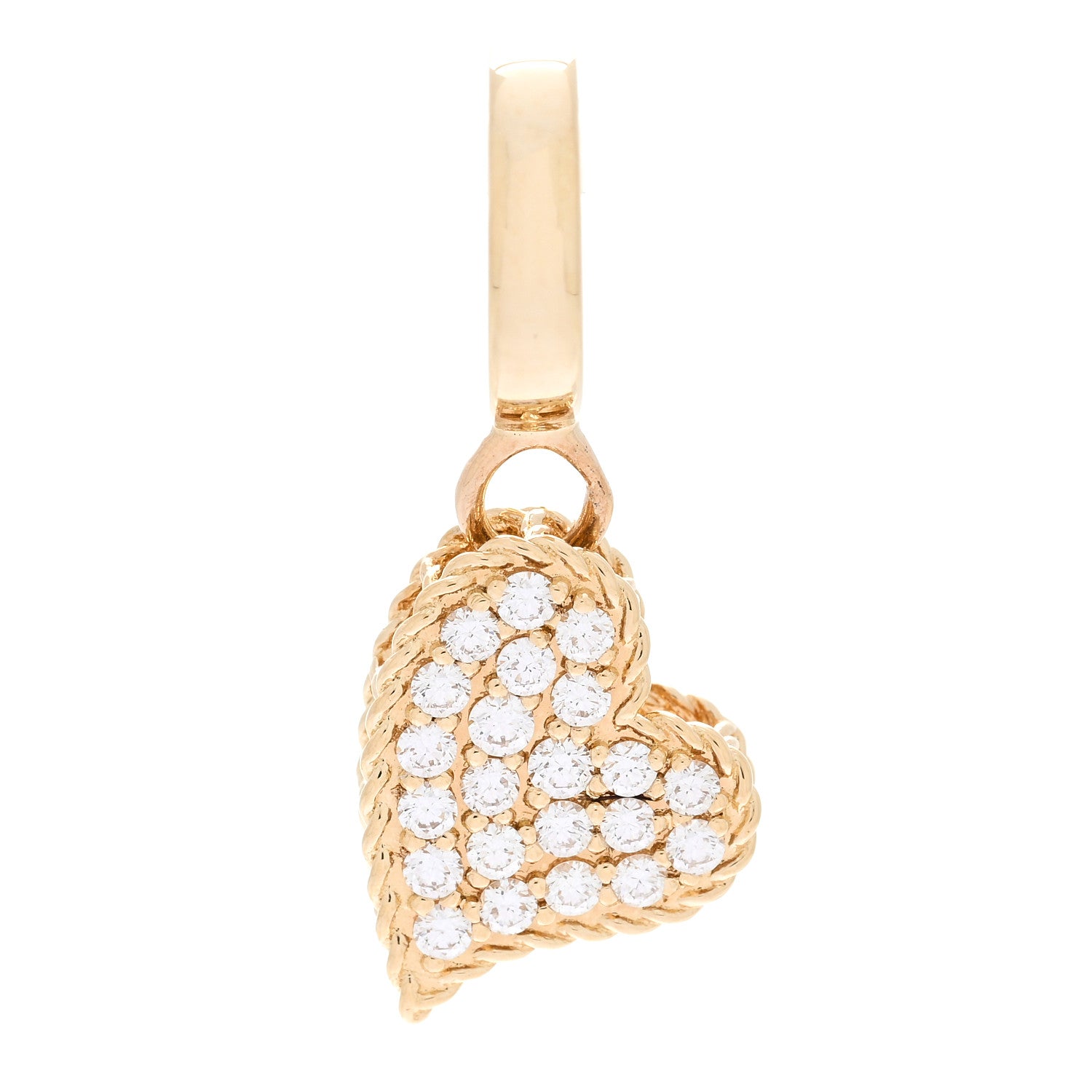 Roberto Coin 18K Yellow Gold Diamond Princess Heart Charm 1 of 3