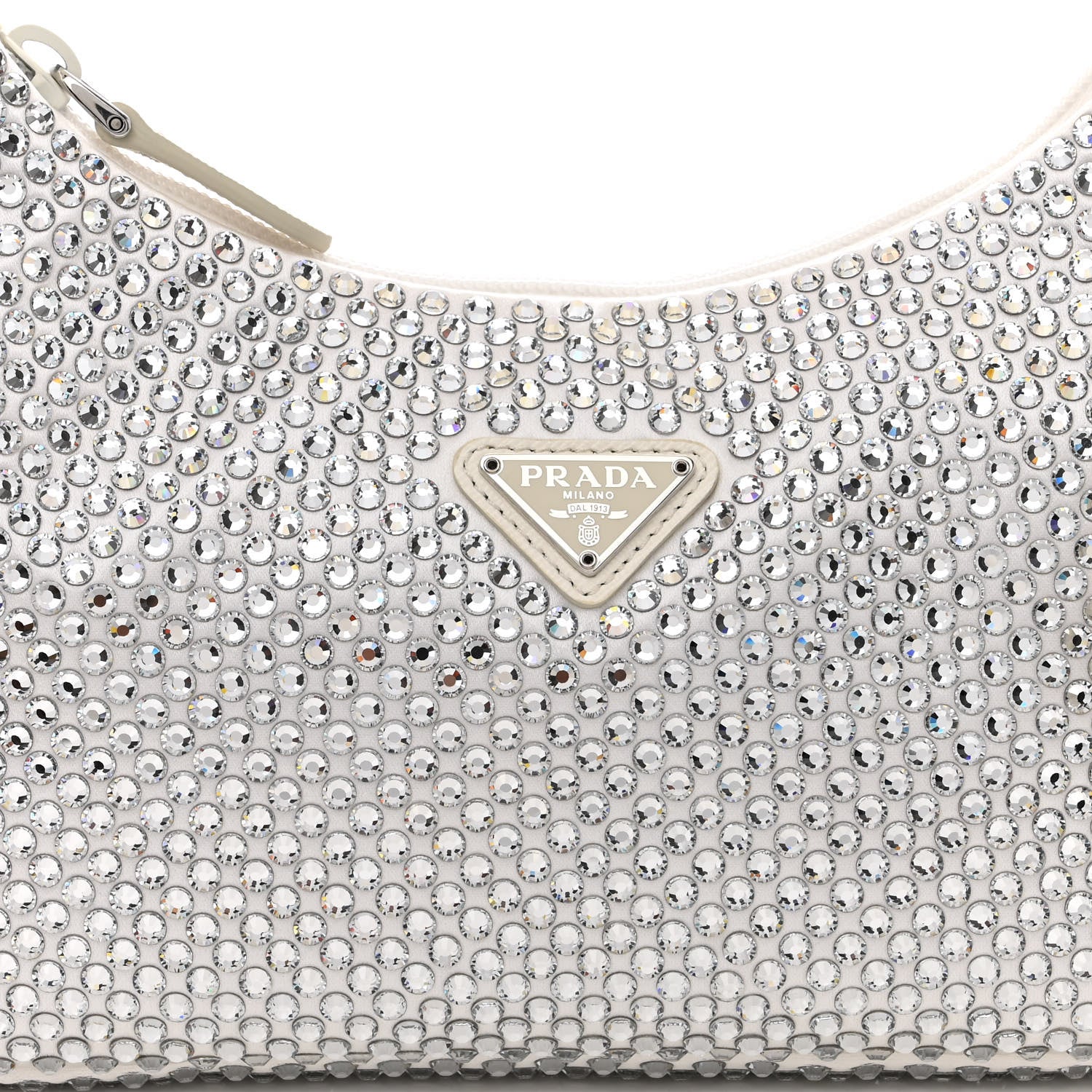 Prada Satin Crystal Mini Re-Edition 2000 Bag White 7 of 10
