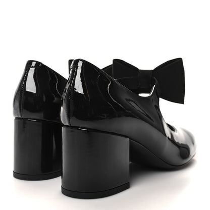 Chanel Patent Calfskin Grosgrain CC Mary Jane Pumps 38 Black 4 of 8