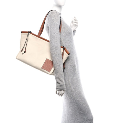 Loewe Canvas Calfskin Cushion Tote Beige 2 of 9