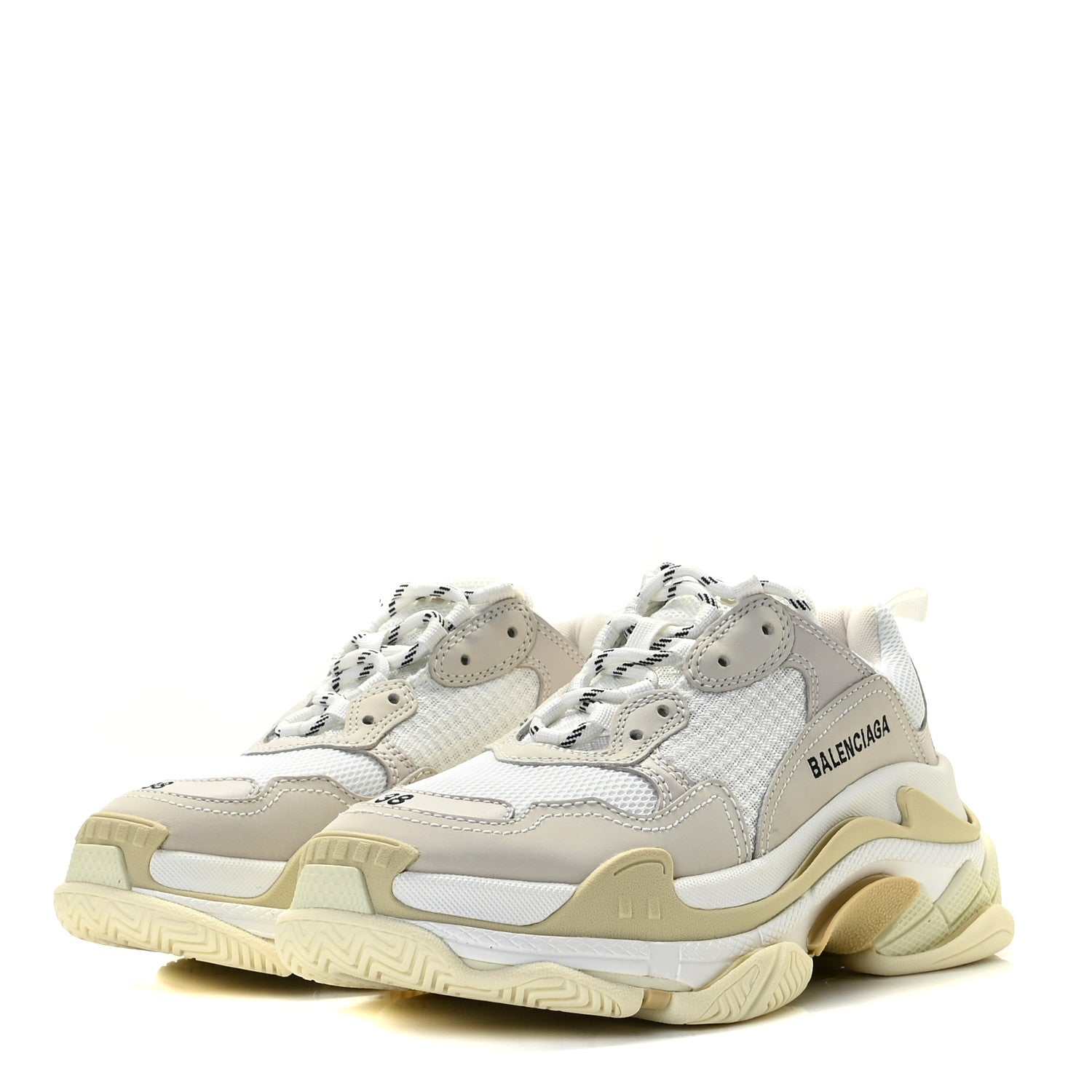 Balenciaga Fabric Mesh Womens Triple S Sneakers 38 White 2 of 9