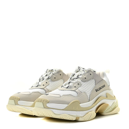 Balenciaga Fabric Mesh Womens Triple S Sneakers 38 White 2 of 9