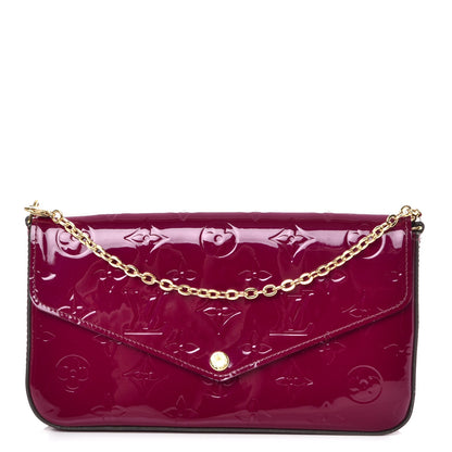 Louis Vuitton Vernis Felicie Chain Wallet Magenta 1 of 11
