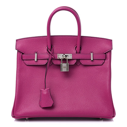 Hermes Chevre Mysore Horseshoe Birkin 25 Rose Pourpre 1 of 10
